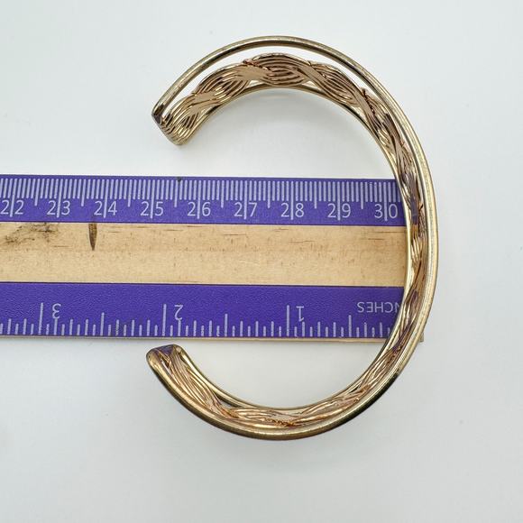 Vintage Swirl Cuff Bracelet Minimalist Modern Weave Coquette Whimsy Retro - Picture 10 of 10